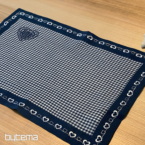 Nappe brodée COUNTRY STYLE bleu