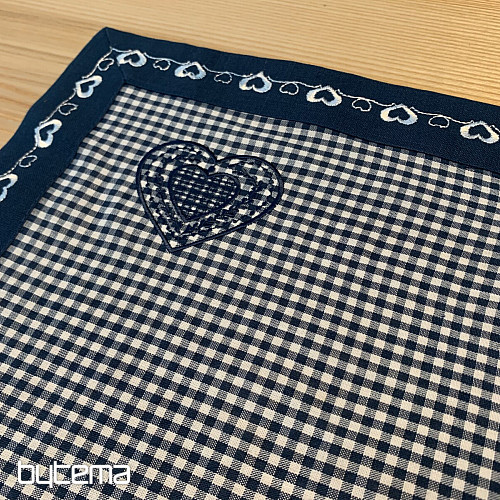 Nappe brodée COUNTRY STYLE bleu