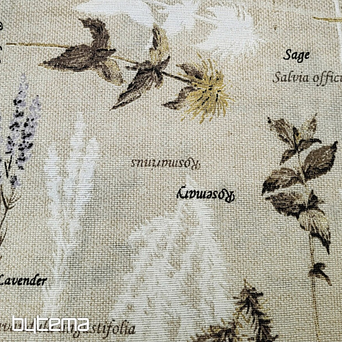 Tissu décoratif BOTANICO marron