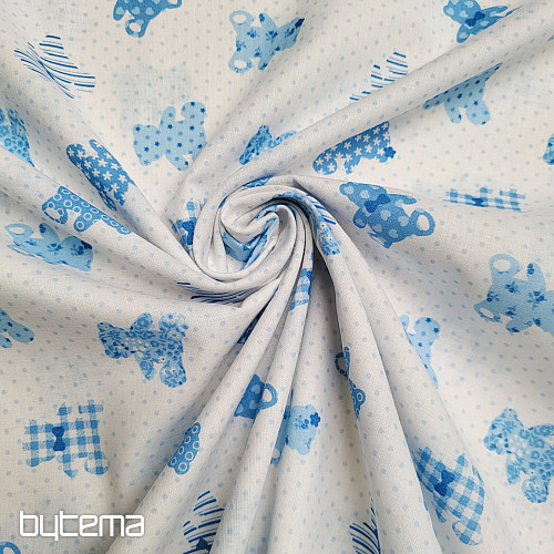 Tissu en coton BABY TEDDY bleu