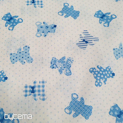 Tissu en coton BABY TEDDY bleu