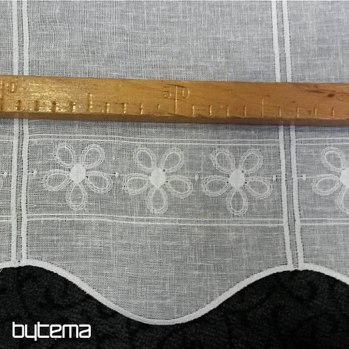 vitrail rideau fleurs 11383 blanc