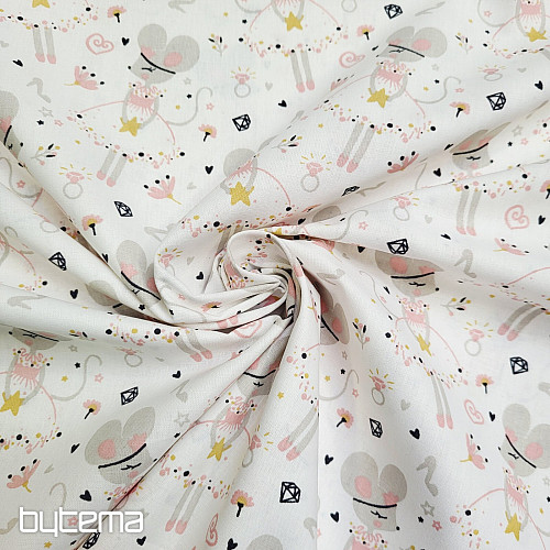 Tissu en coton MICE gris