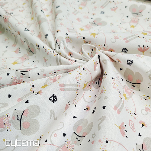 Tissu en coton MICE gris