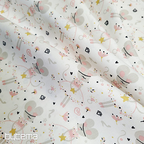 Tissu en coton MICE gris