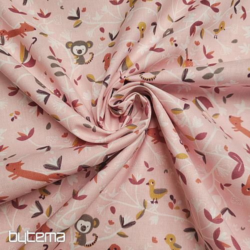 Tissu en coton SAFY rose