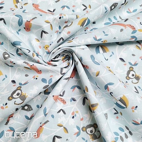 Tissu en coton SAFY bleu