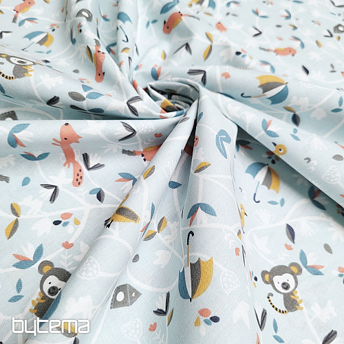 Tissu en coton SAFY bleu