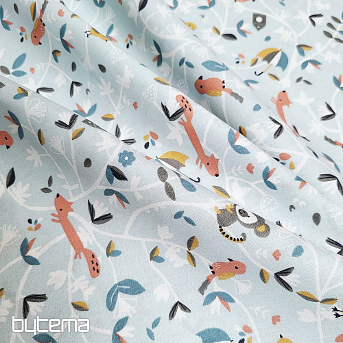 Tissu en coton SAFY bleu