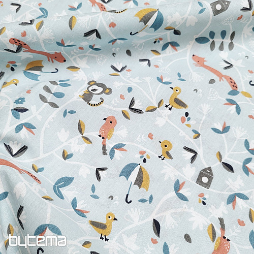 Tissu en coton SAFY bleu