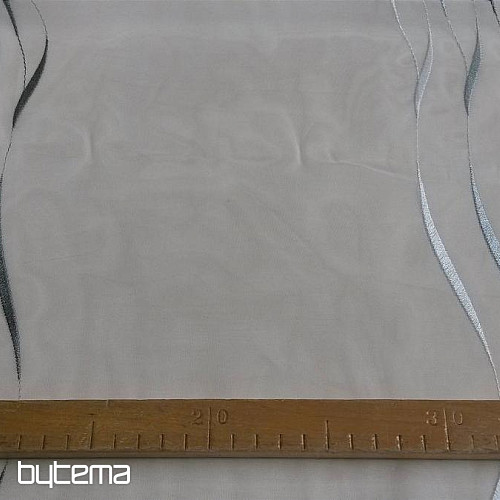 Rideau en voile avec broderie gris Gerster 195/0810