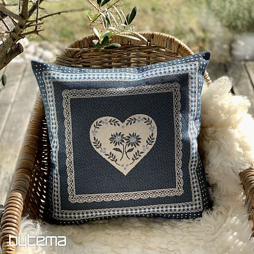 Housse de coussin Gobelin COUNTRY ROOM bleu