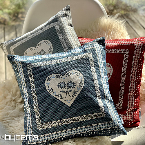 Housse de coussin Gobelin COUNTRY ROOM bleu