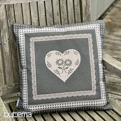 Housse de coussin tapisserie SELSKÁ JIZBA gris