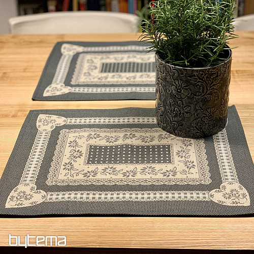 Nappe tapisserie et châle SELSKÁ JIZBA gris
