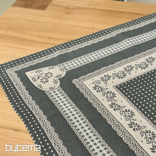Nappe tapisserie et châle SELSKÁ JIZBA gris