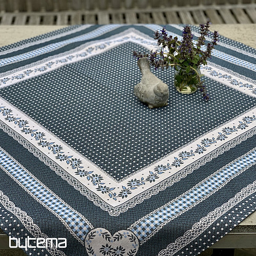 Nappe tapisserie et châle SELSKÁ JIZBA bleu