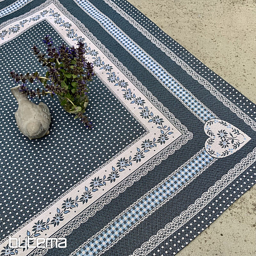 Nappe tapisserie et châle SELSKÁ JIZBA bleu
