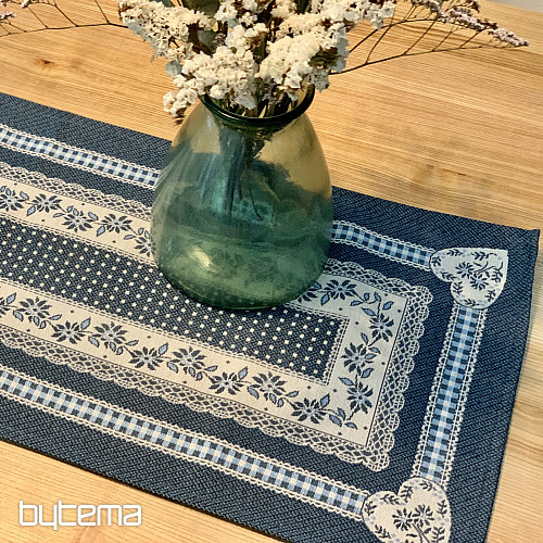 Nappe tapisserie et châle SELSKÁ JIZBA bleu