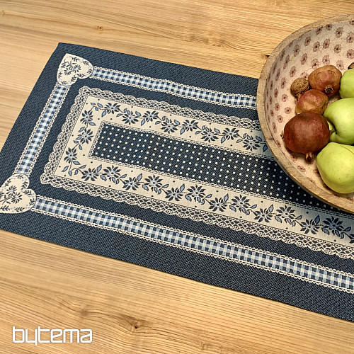 Nappe tapisserie et châle SELSKÁ JIZBA bleu
