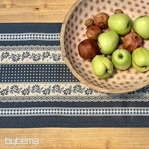 Nappe tapisserie et châle SELSKÁ JIZBA bleu