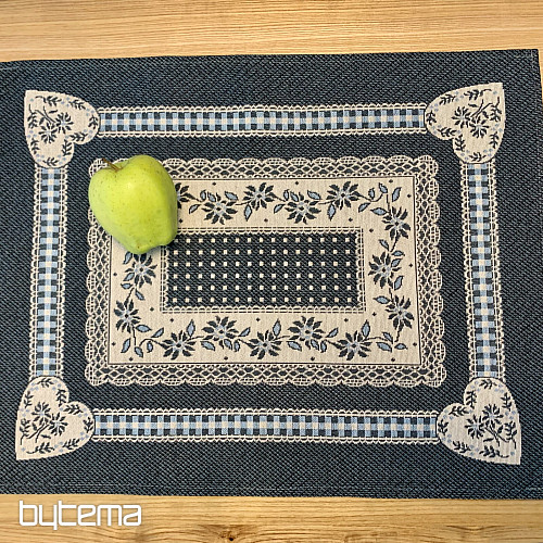 Nappe tapisserie et châle SELSKÁ JIZBA bleu