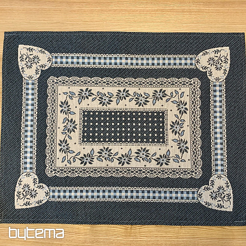 Nappe tapisserie et châle SELSKÁ JIZBA bleu