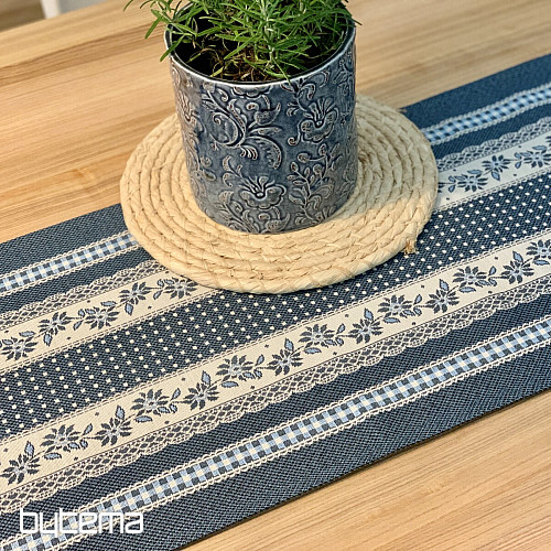 Nappe tapisserie et châle SELSKÁ JIZBA bleu