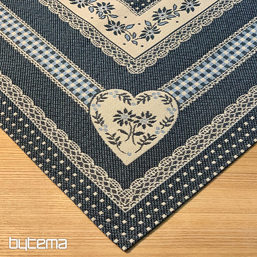 Nappe tapisserie et châle SELSKÁ JIZBA bleu