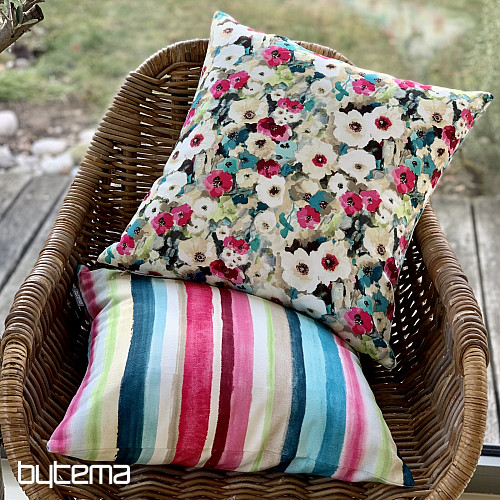 Housse de coussin déco MONET RAYURES