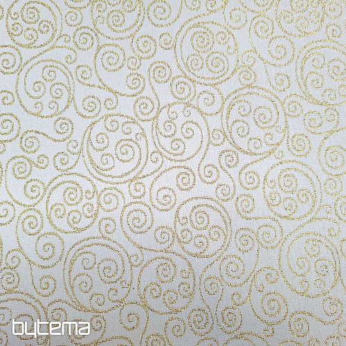 Tissu jacquard déco FLASH ornement doré