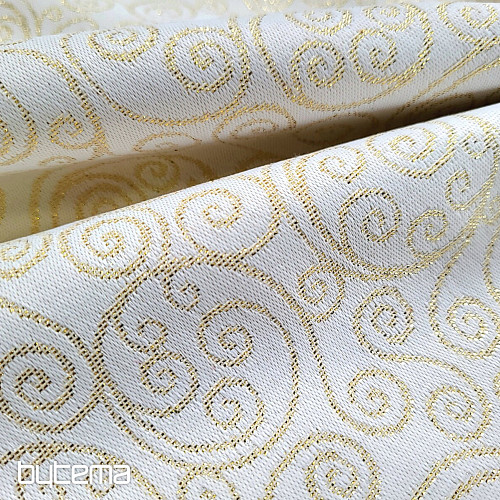 Tissu jacquard déco FLASH ornement doré