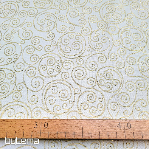 Tissu jacquard déco FLASH ornement doré