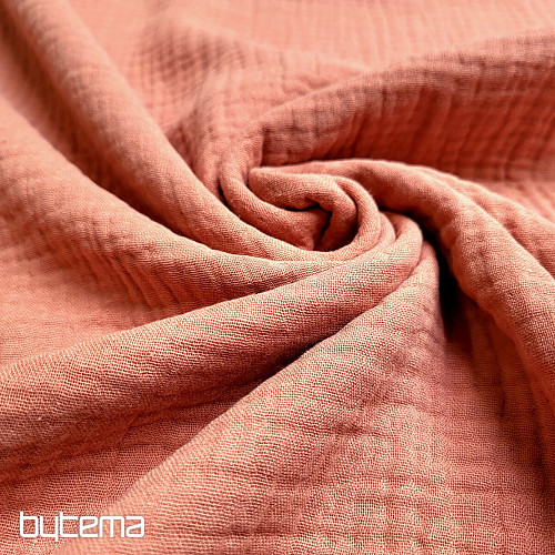 Tissu coton marsala GAZE