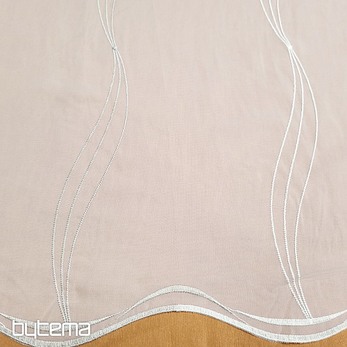 Rideau de luxe brodé blanc café - crème GERSTER 556/0840