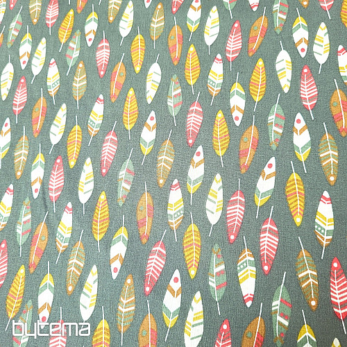 Tissu en coton PLUMES RÉTRO