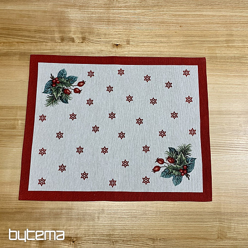 Nappe et foulard tapisserie BOUGIE DE NOËL