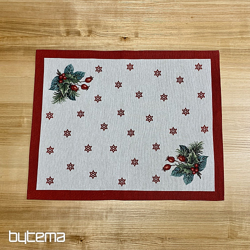 Nappe et foulard tapisserie BOUGIE DE NOËL