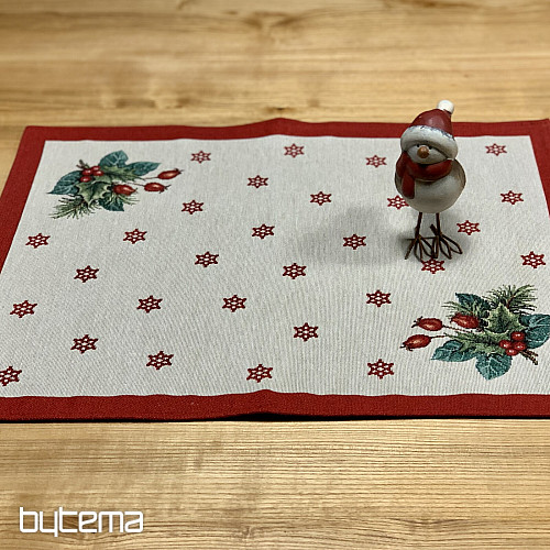 Nappe et foulard tapisserie BOUGIE DE NOËL