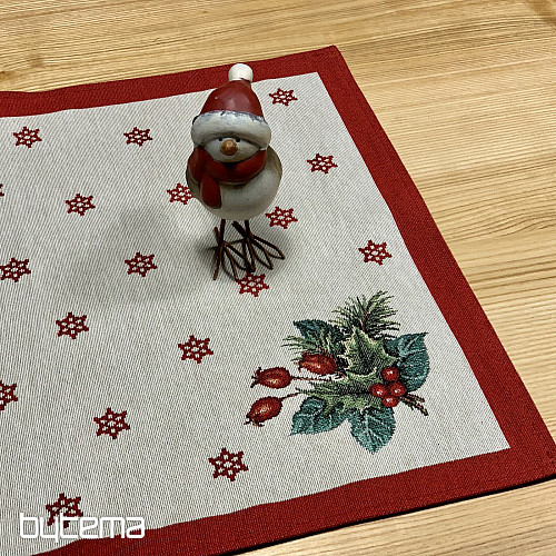 Nappe et foulard tapisserie BOUGIE DE NOËL