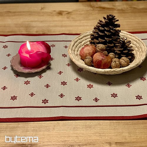 Nappe et foulard tapisserie BOUGIE DE NOËL