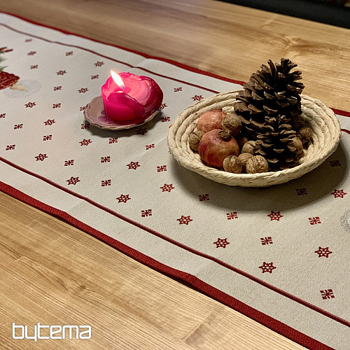 Nappe et foulard tapisserie BOUGIE DE NOËL