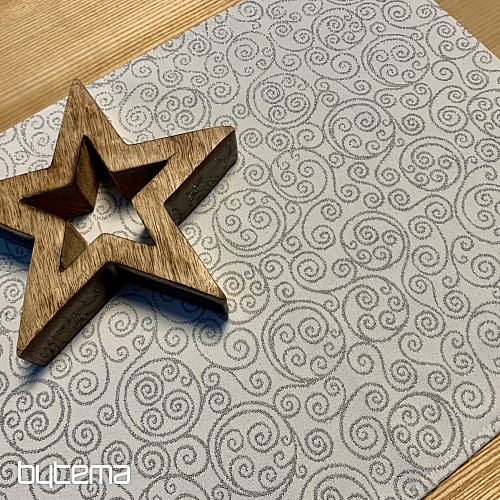 Nappe de Noël ornement FLASH argent