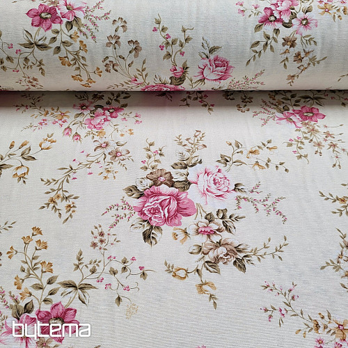Tissu décoratif ROSE RAKEL blanc