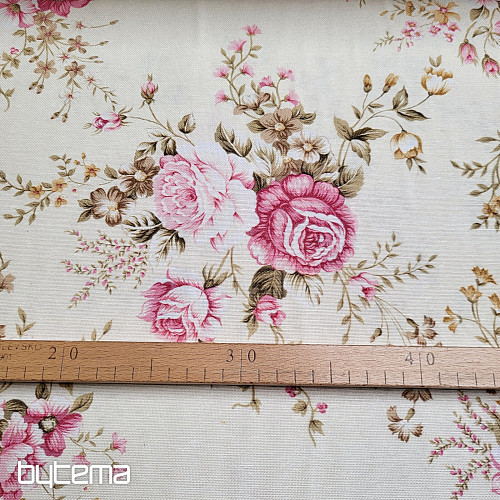 Tissu décoratif ROSE RAKEL blanc