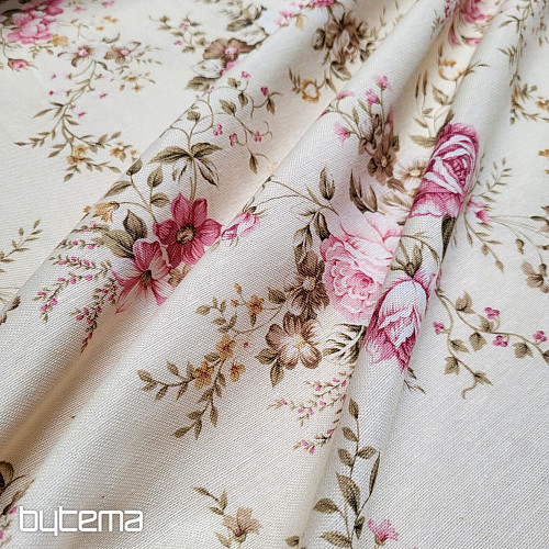Tissu décoratif ROSE RAKEL blanc