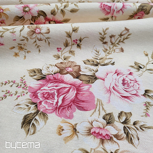 Tissu décoratif ROSE RAKEL blanc
