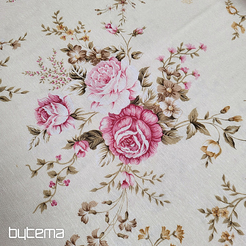 Tissu décoratif ROSE RAKEL blanc