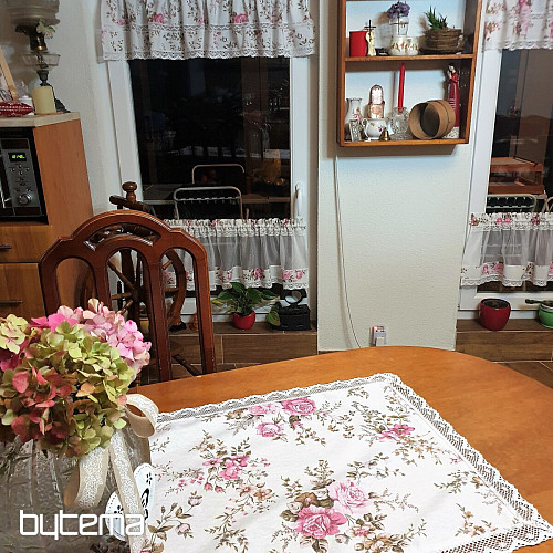 Tissu décoratif ROSE RAKEL crème