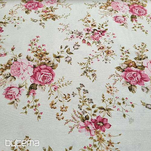 Tissu décoratif ROSE RAKEL crème